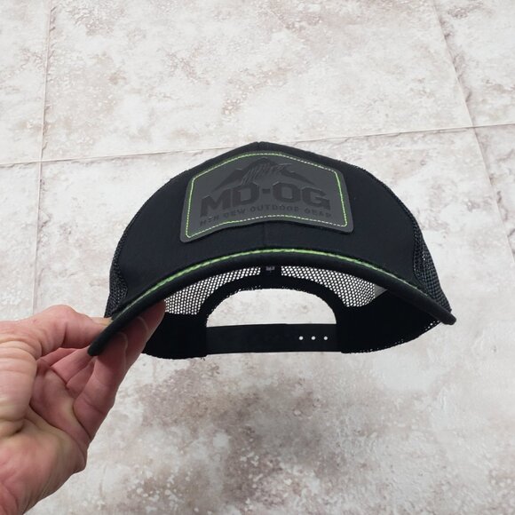 Black Limited Ed Mountain Dew Mesh Outdoor Gear Snapback Trucker Hat Vinyl Patch - Picture 4 of 10
